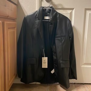 Brand new faux leather oversized jacket!